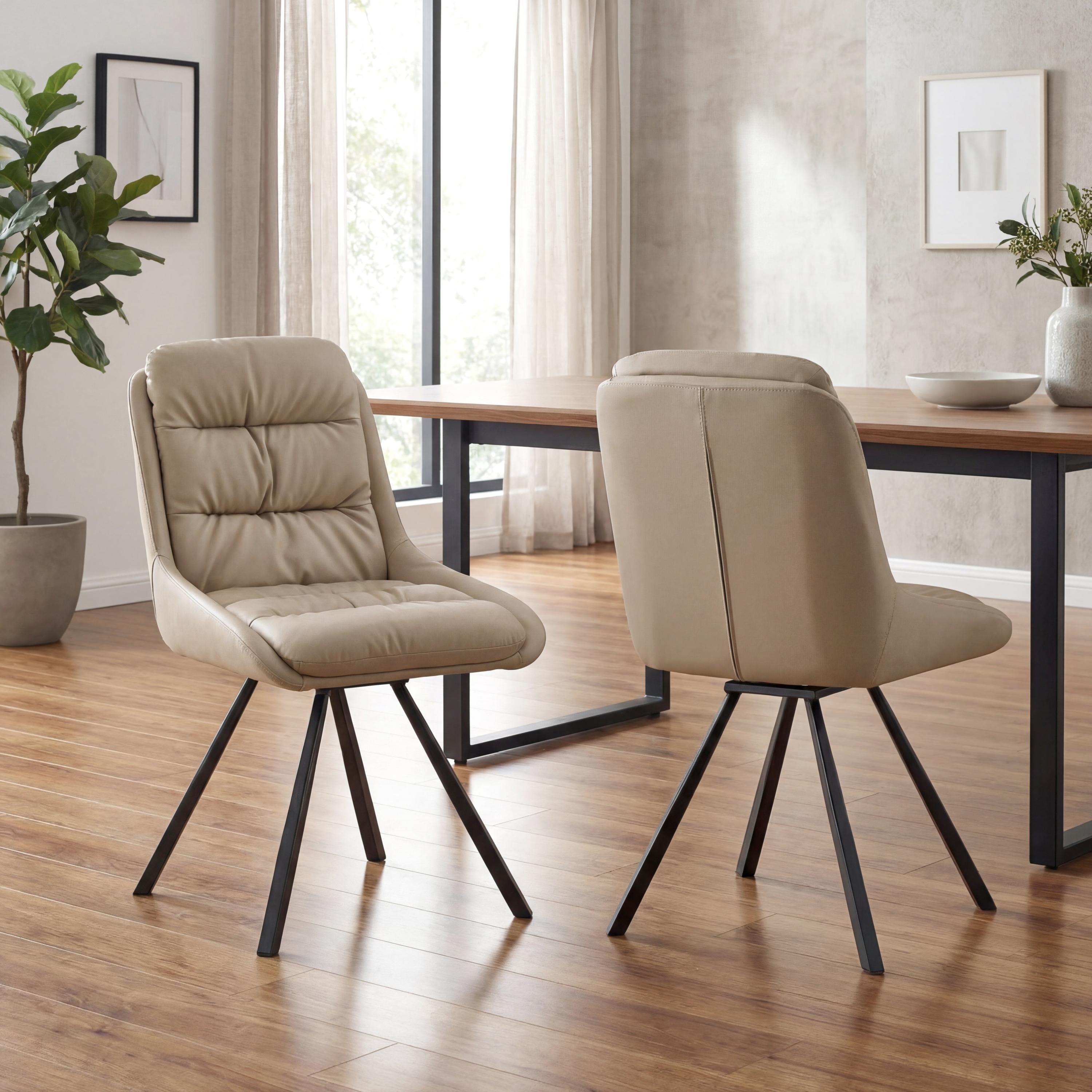 Arnhem Leather Effect Cream Dining Chair