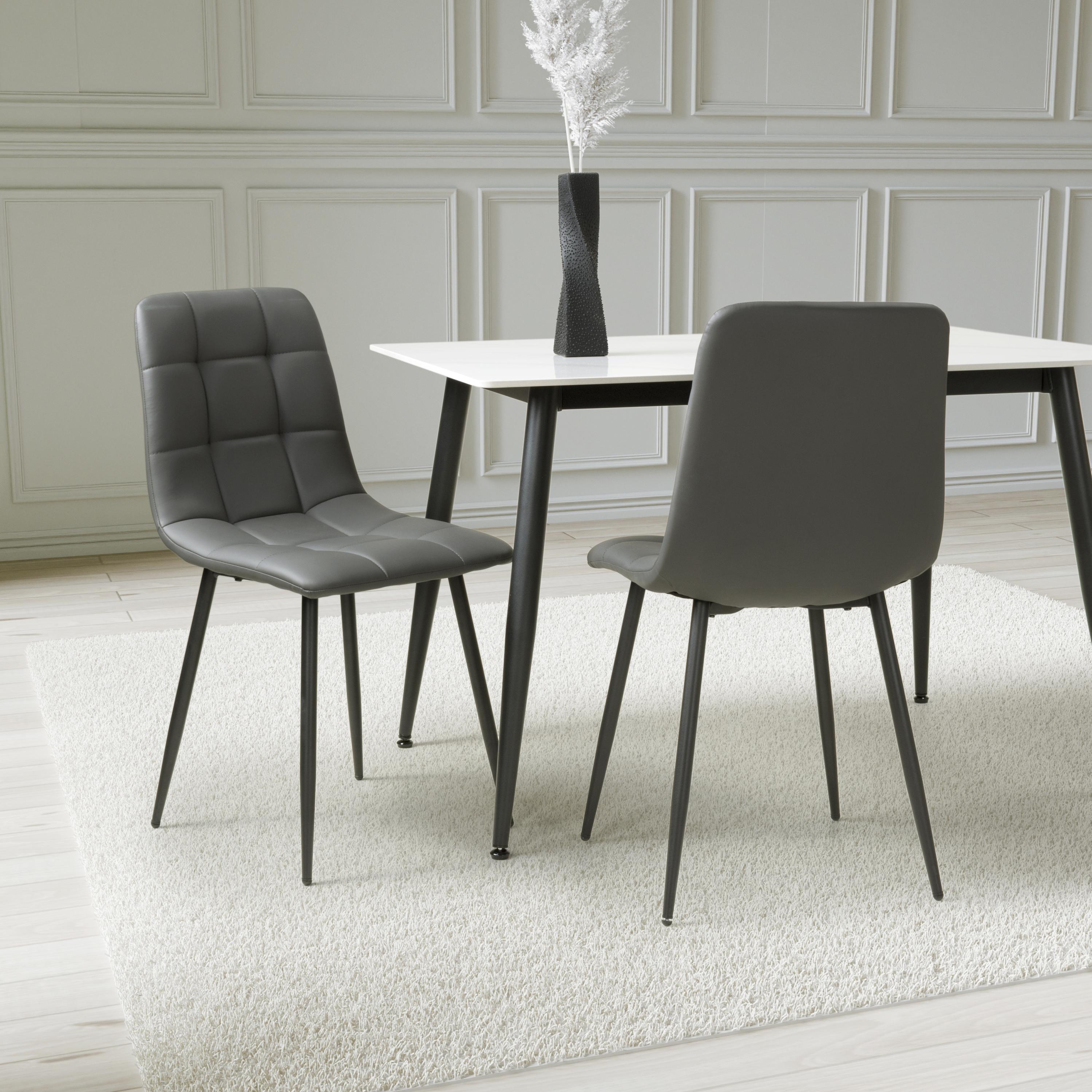 Madison Leather Effect Grey Dining Chair