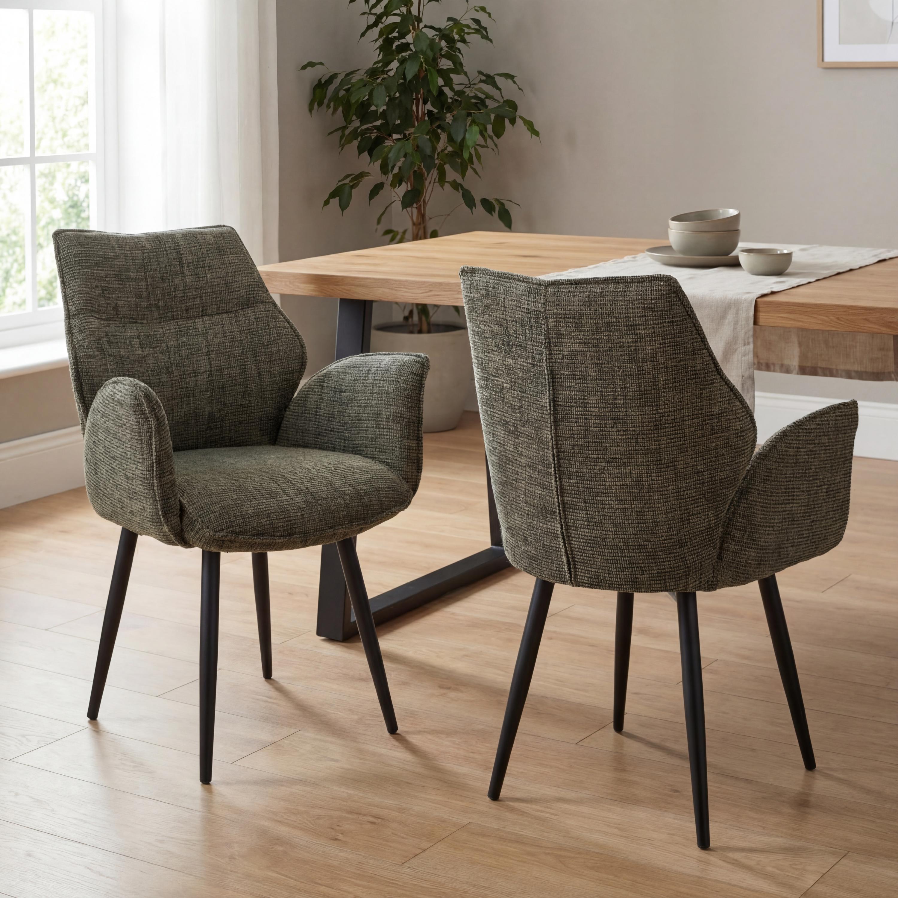 Baltimore Tweed Green Swivel Dining Chair