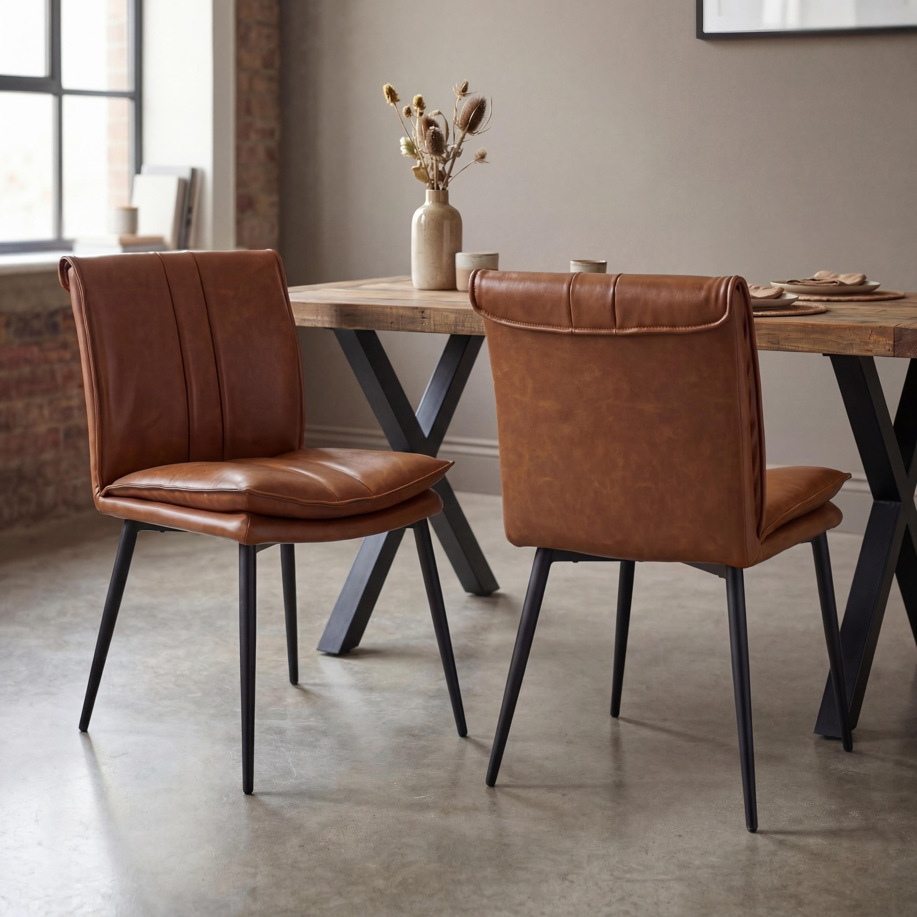Lansdowne Leather Effect Tan Dining Chair