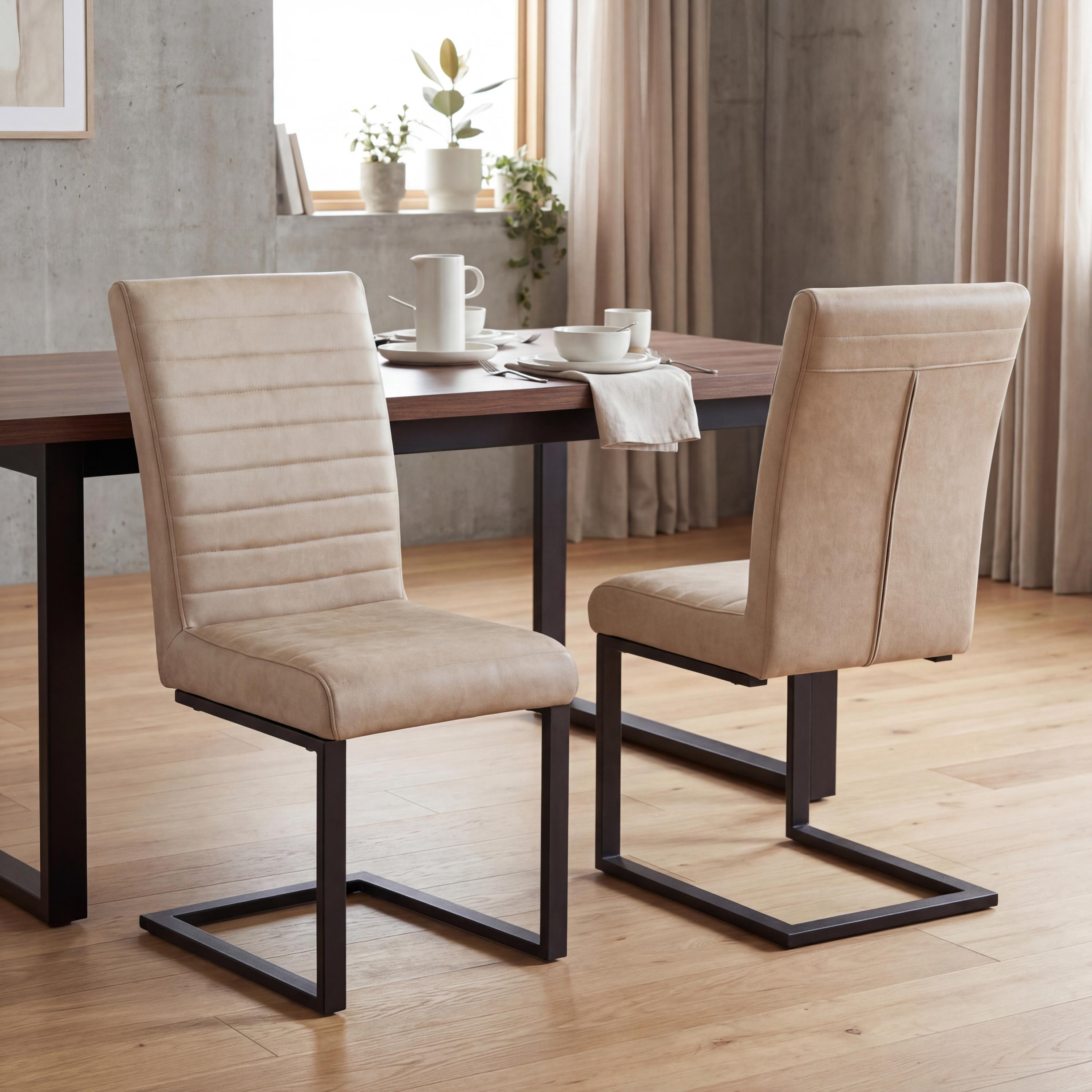 Belvoir Leather Effect Beige Dining Chair