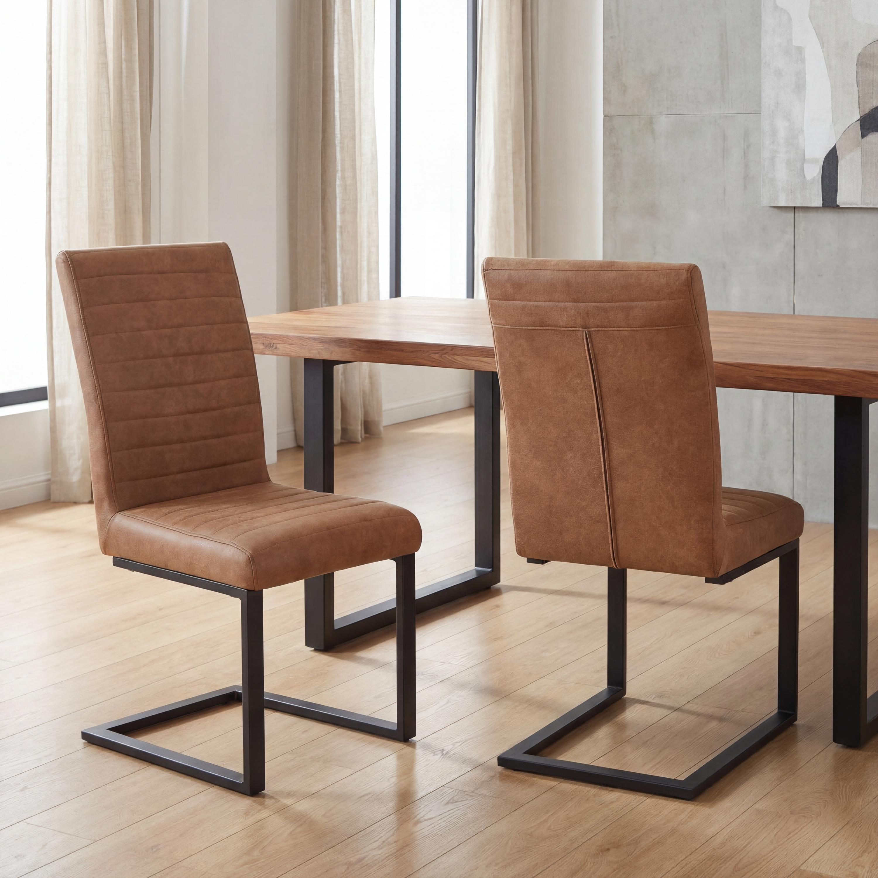 Belvoir Leather Effect Tan Dining Chair
