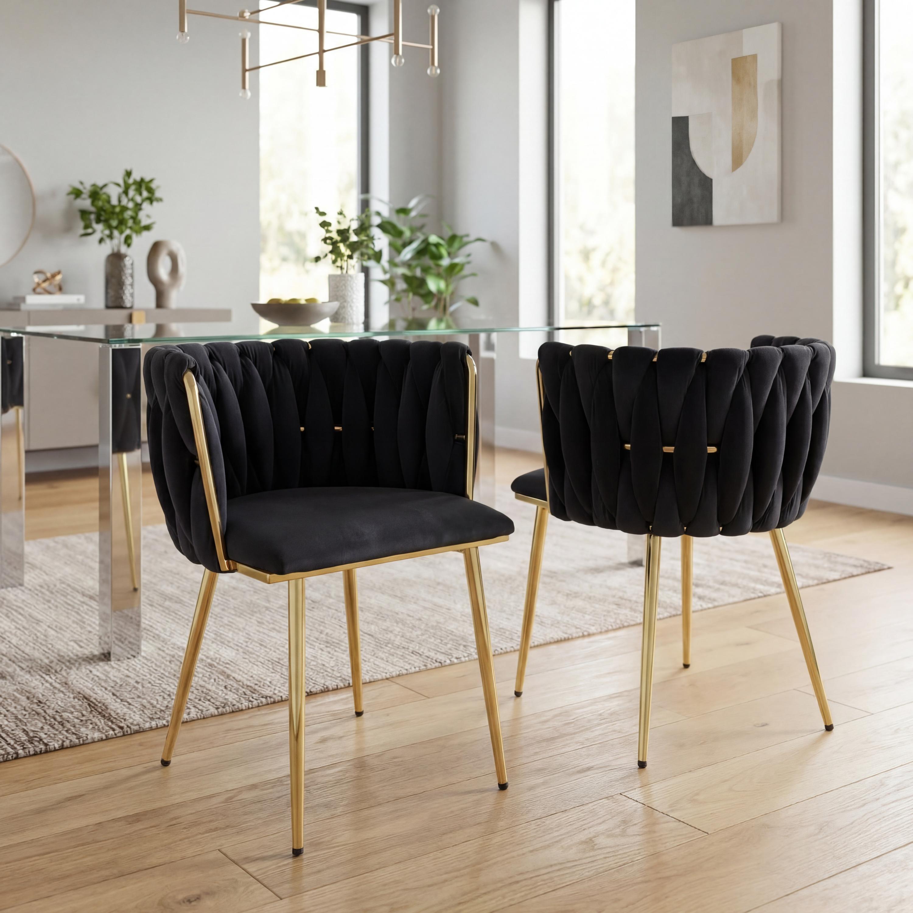 Ontario Brushed Velvet Black Dining Chair