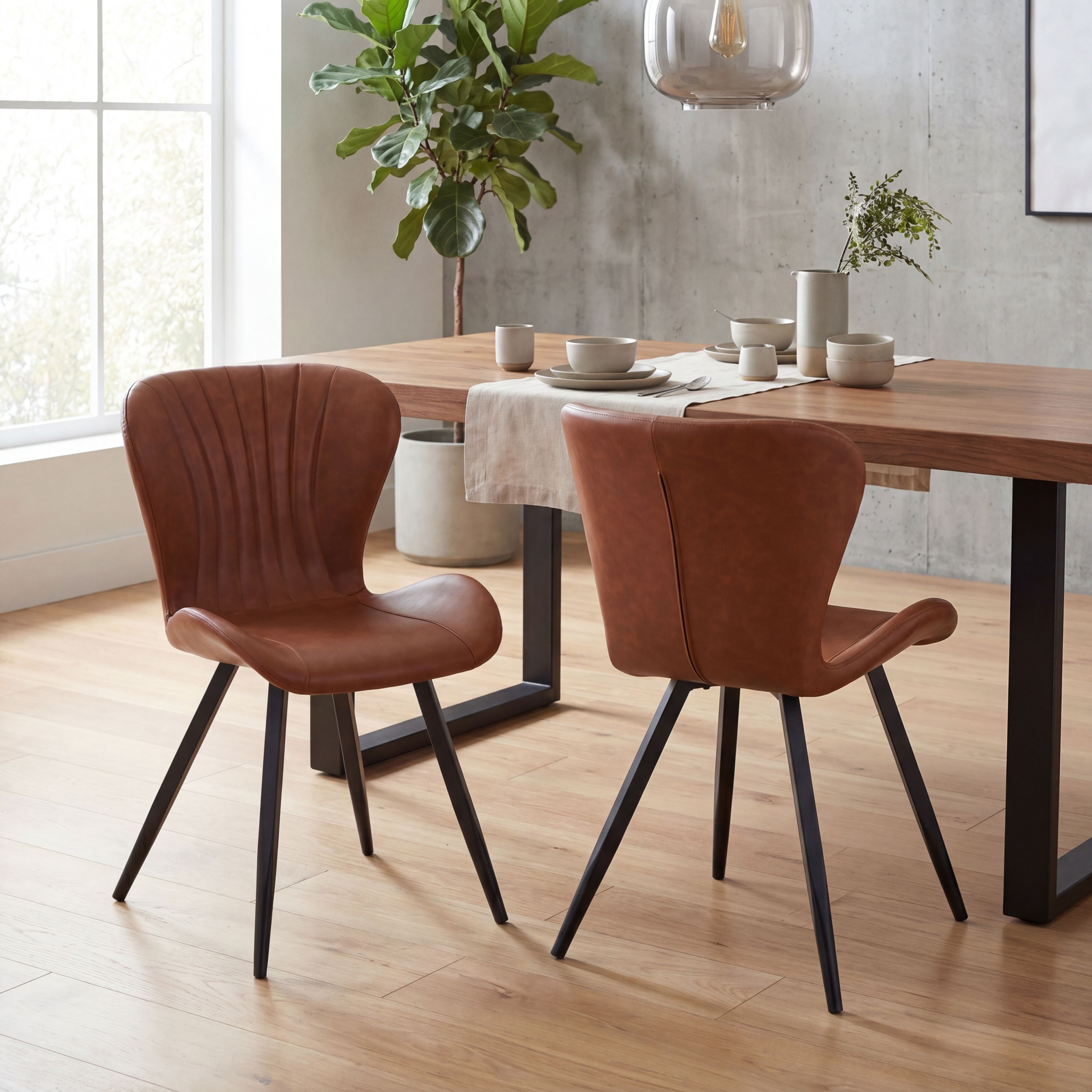 Heritage Leather Effect Tuscan Tan Dining Chair