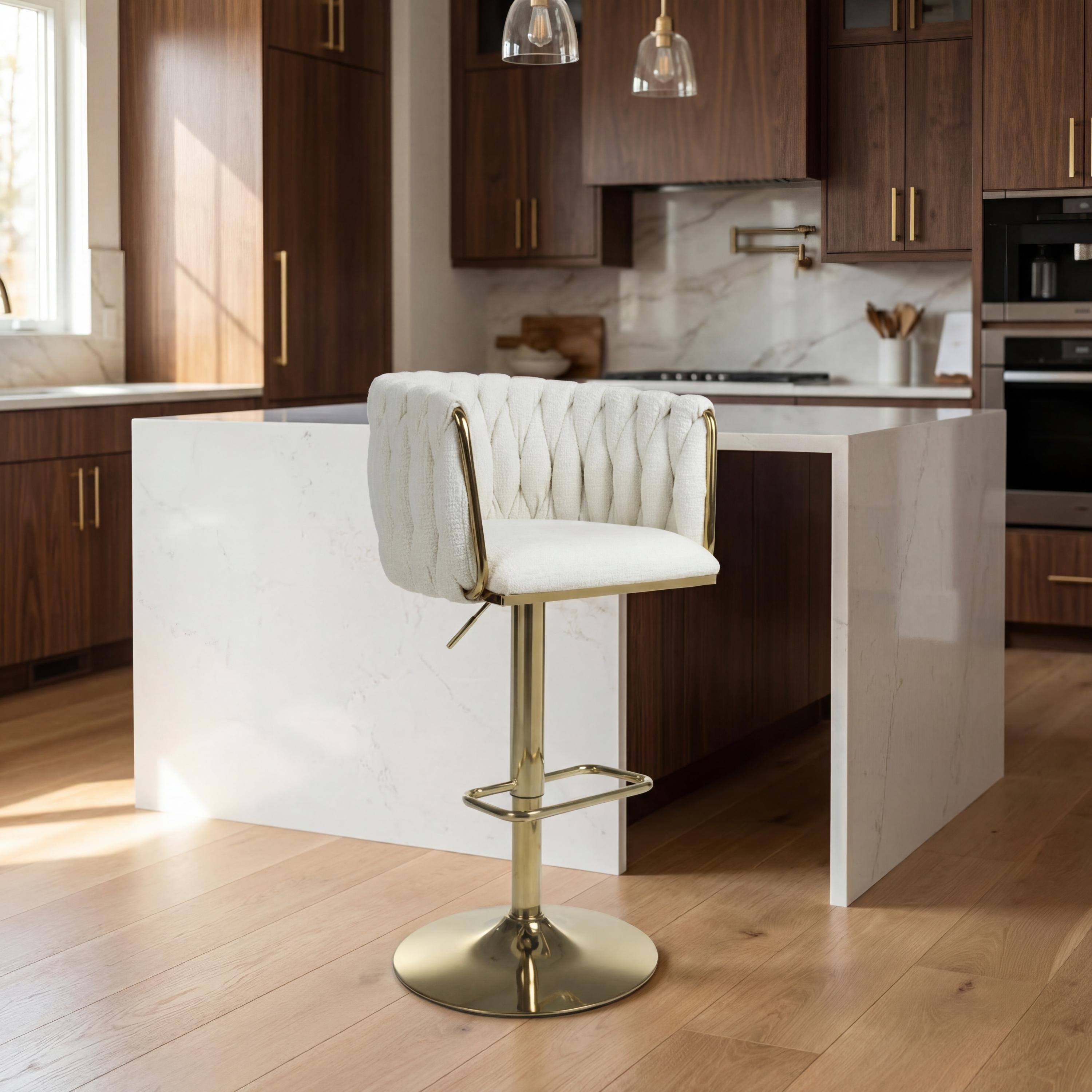 Bellaire Textured Effect Cream Bar Stool
