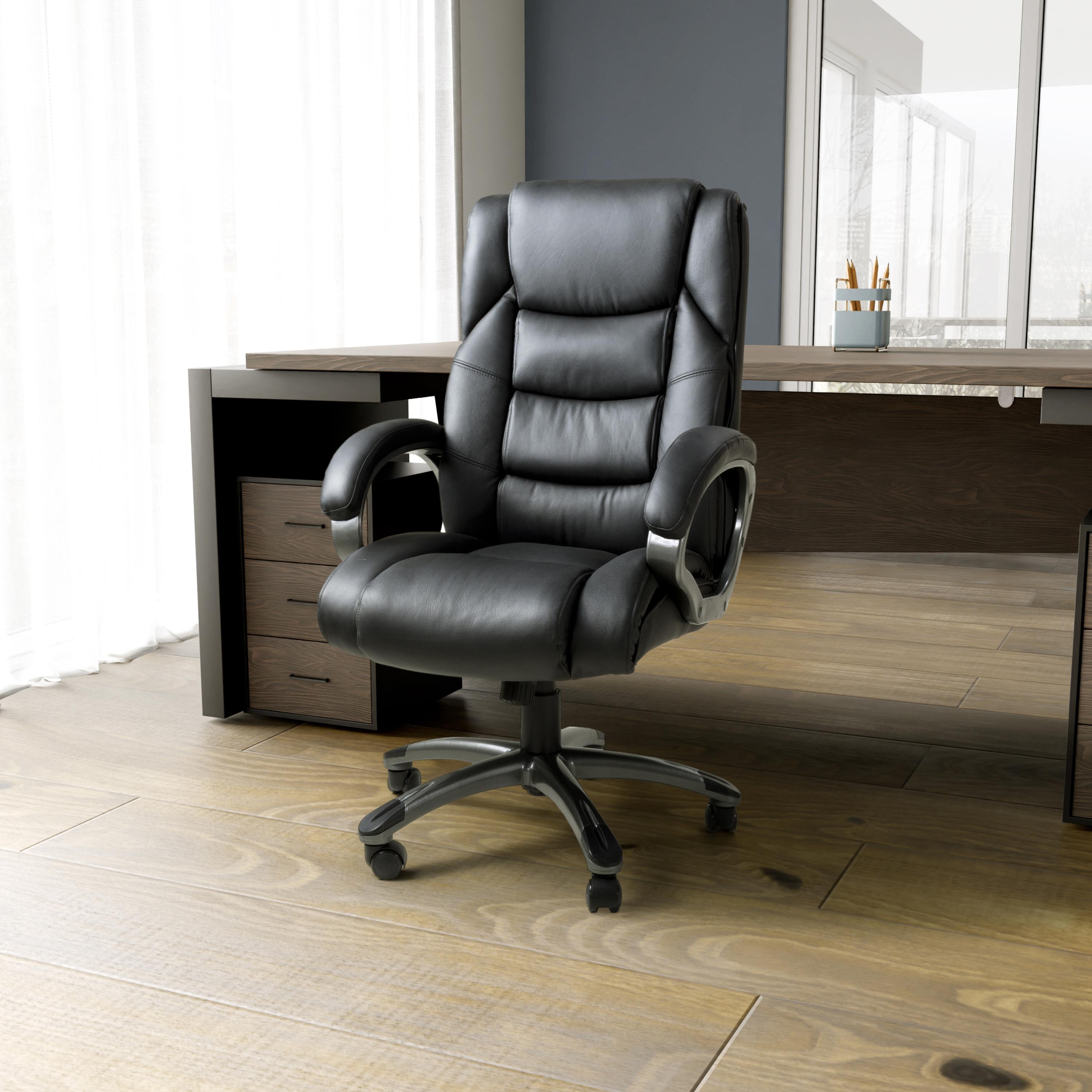 Regent Executive Leather Faced Black Office Chair