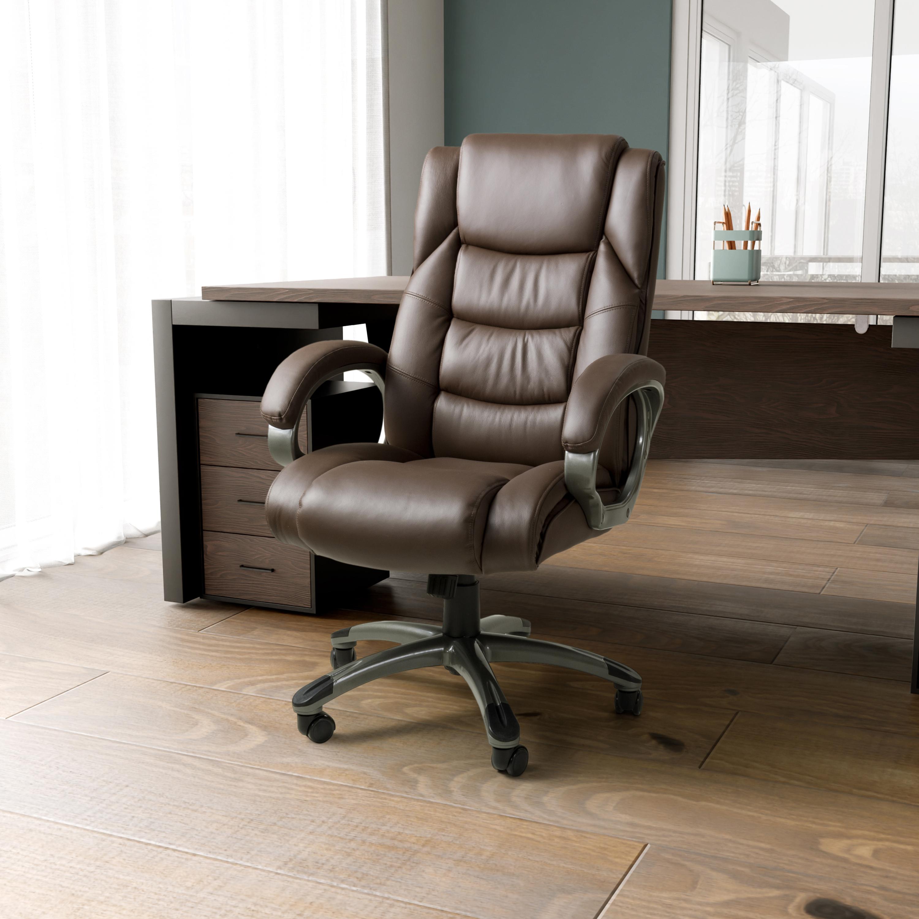 Regent Executive Leather Faced Brown Office Chair