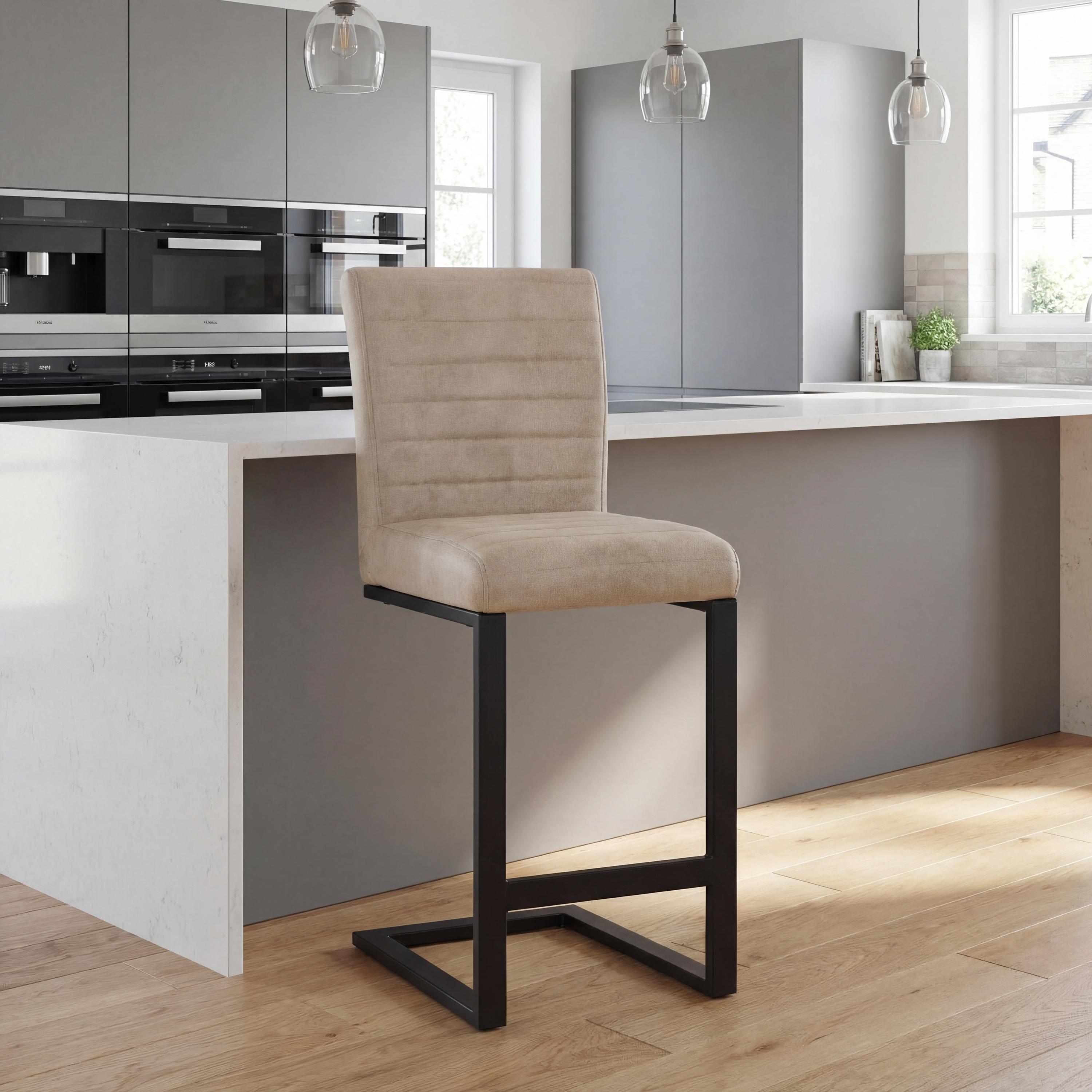 Belvoir Leather Effect Beige Bar Stool