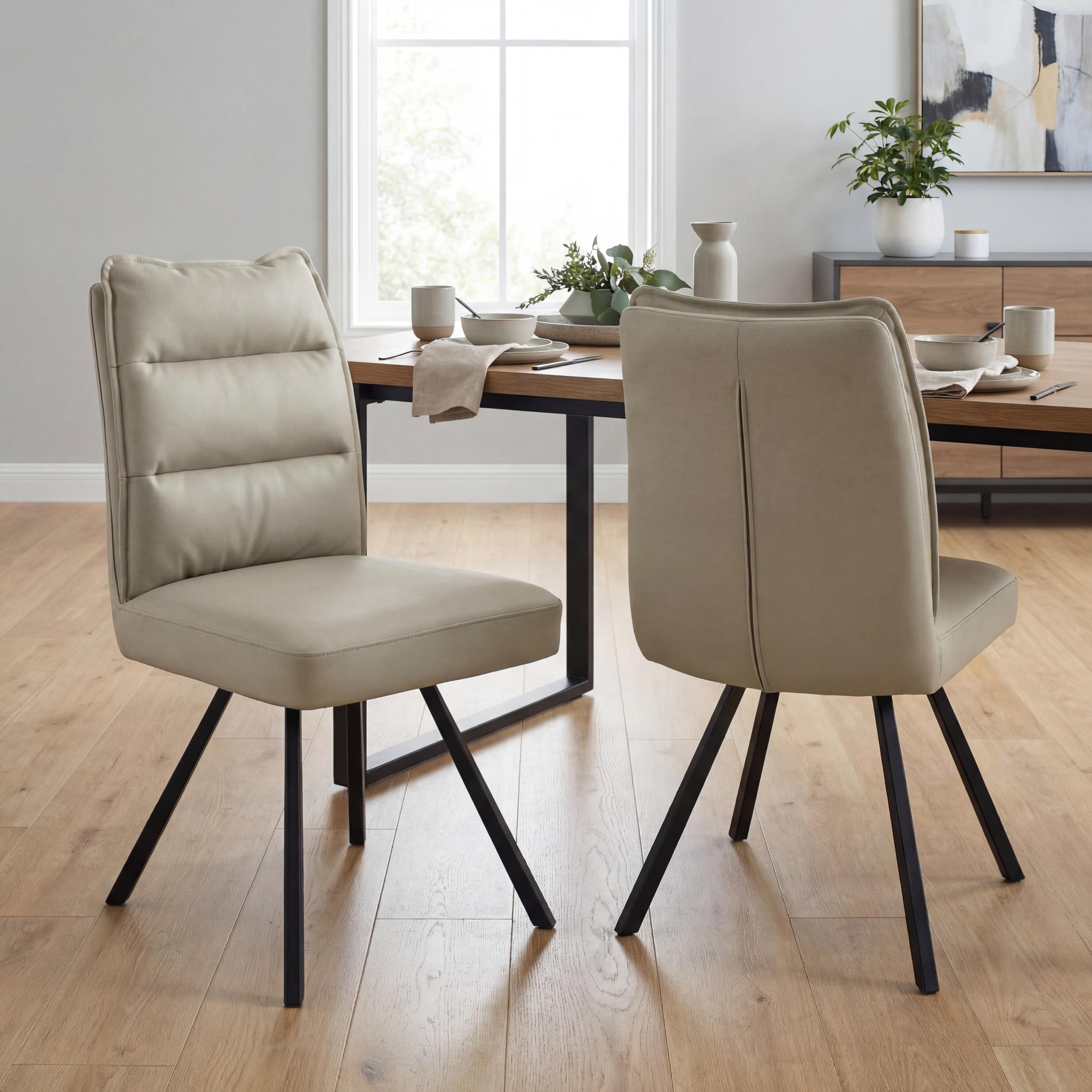 Stylus Leather Effect Taupe Dining Chair