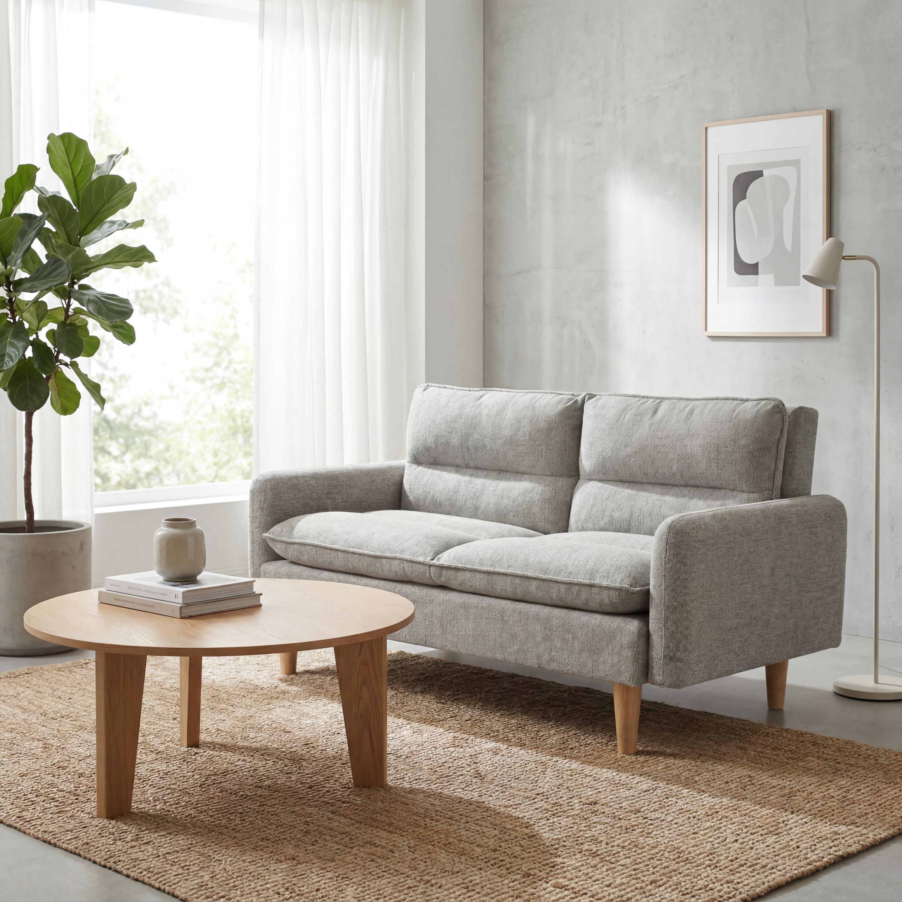 Cosy Rest Chenille Effect Natural 3 Seater Sofa