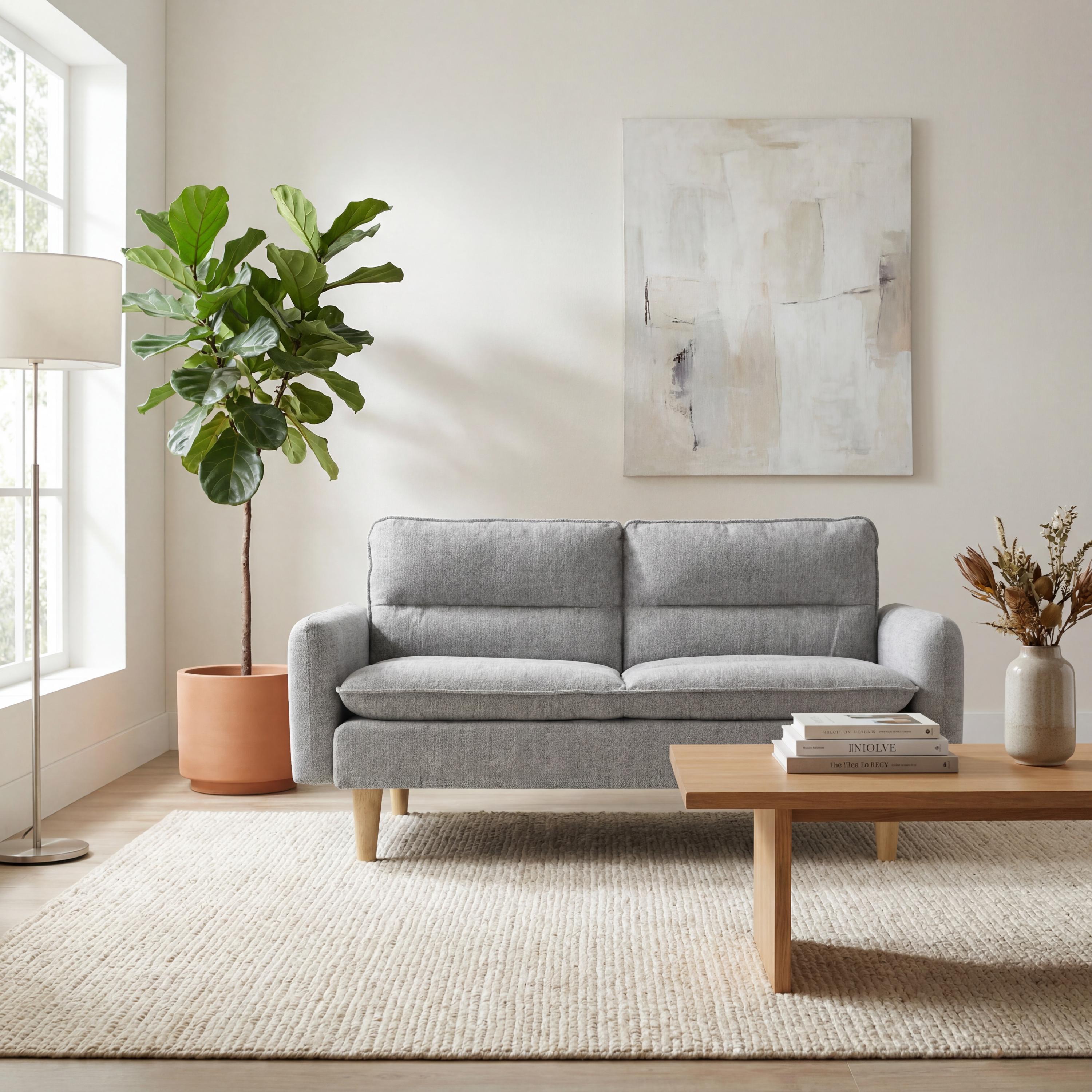 Cosy Rest Chenille Effect Light Grey 3 Seater Sofa