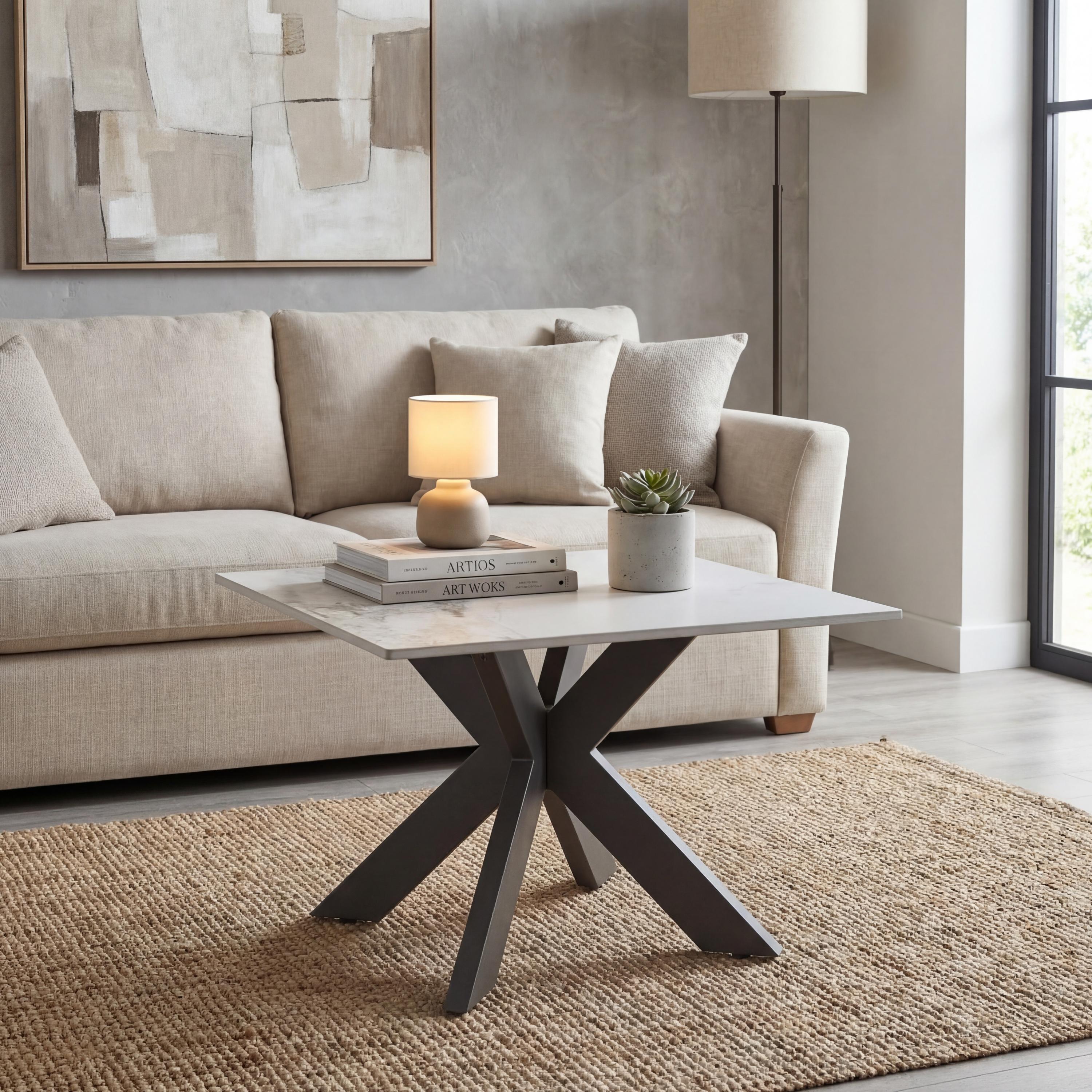 Tokyo Square Ceramic Grey End Table