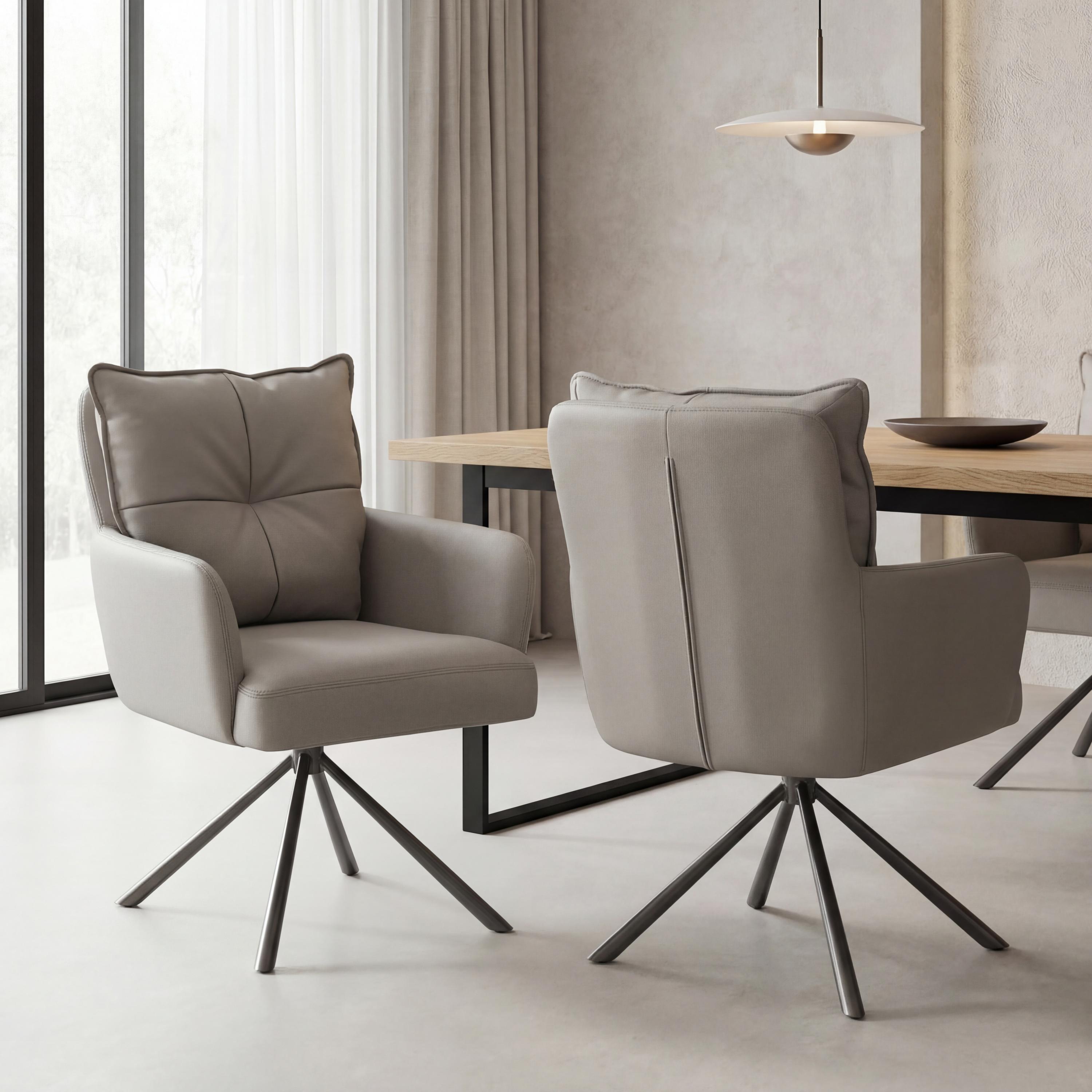 Luxe Leather Effect Latte Dining Chair