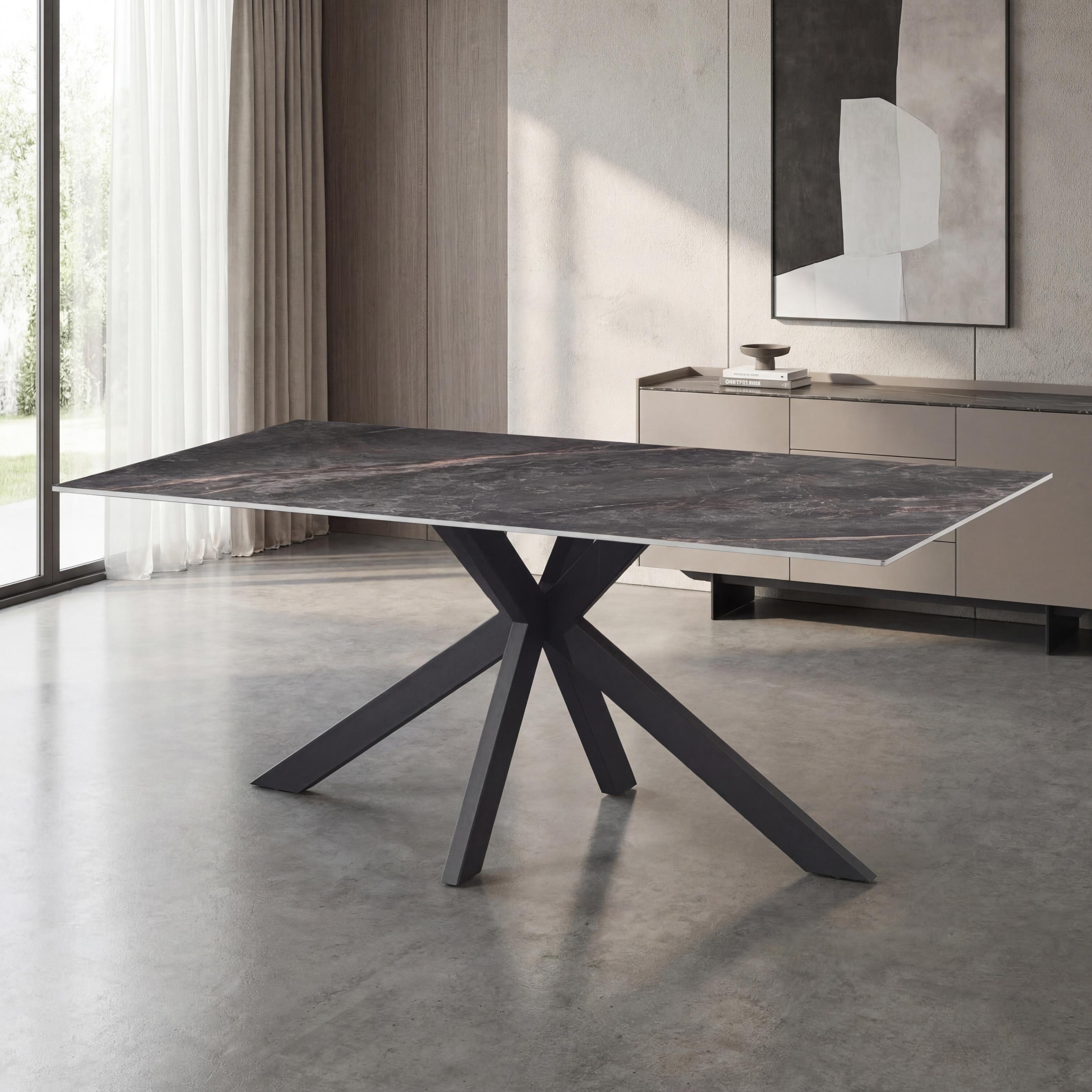 Tokyo Large 1.8m Ceramic Grey Dining Table