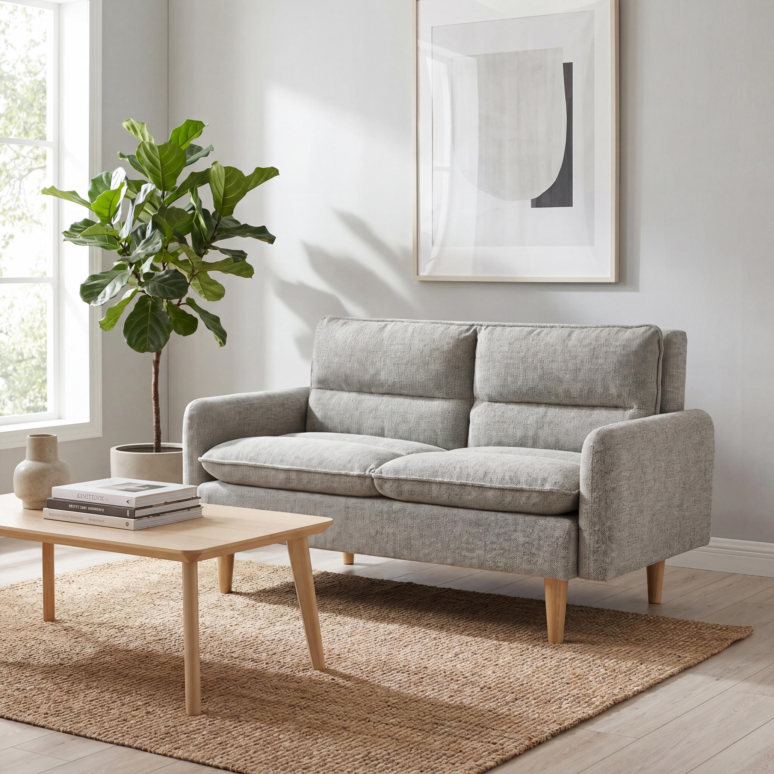 Cosy Rest Chenille Effect Natural 2 Seater Sofa