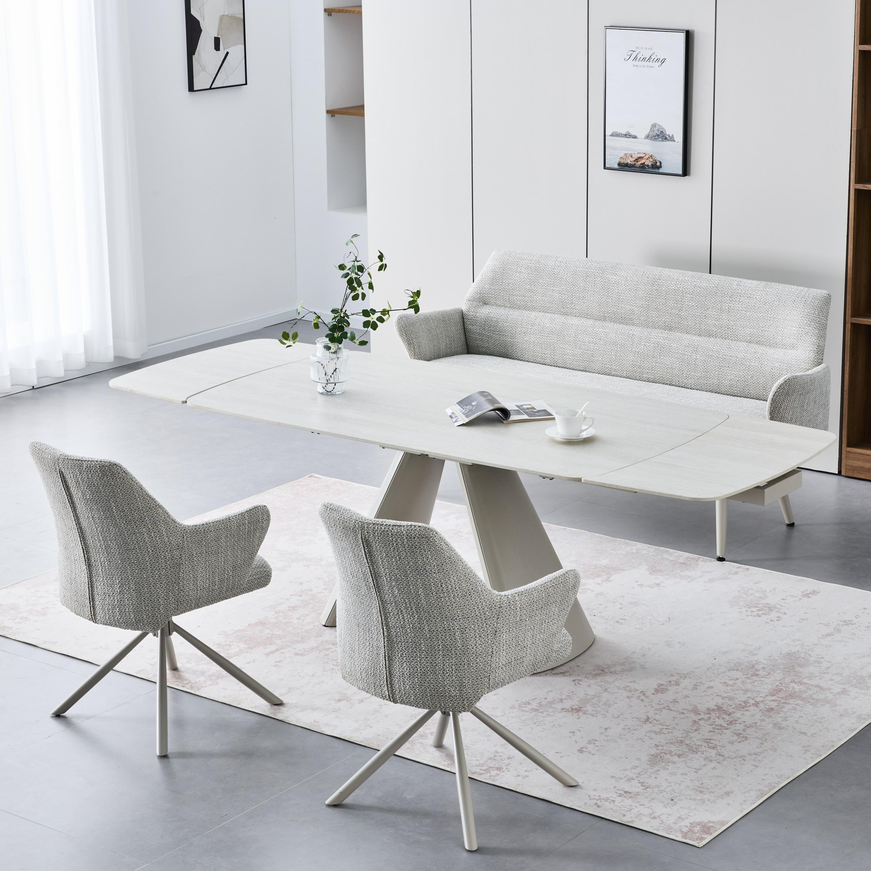 Genoa 2.4m Extending & 2 Modena Chairs & Bench Dining Set