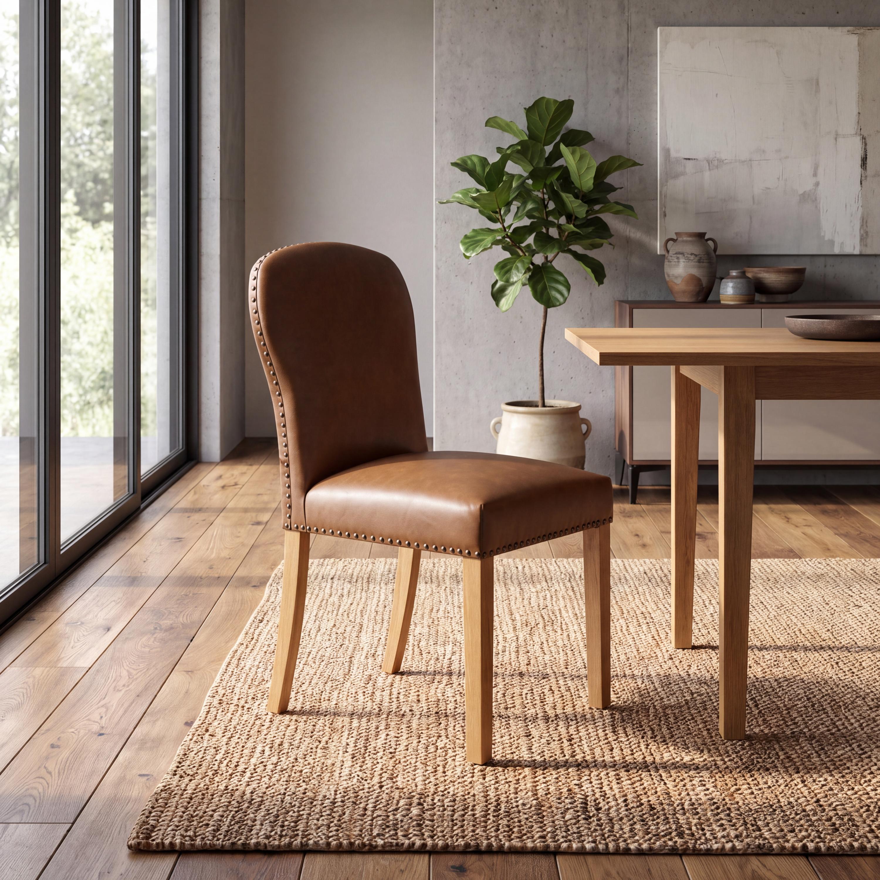 Balmoral Leather Effect Tan Dining Chair