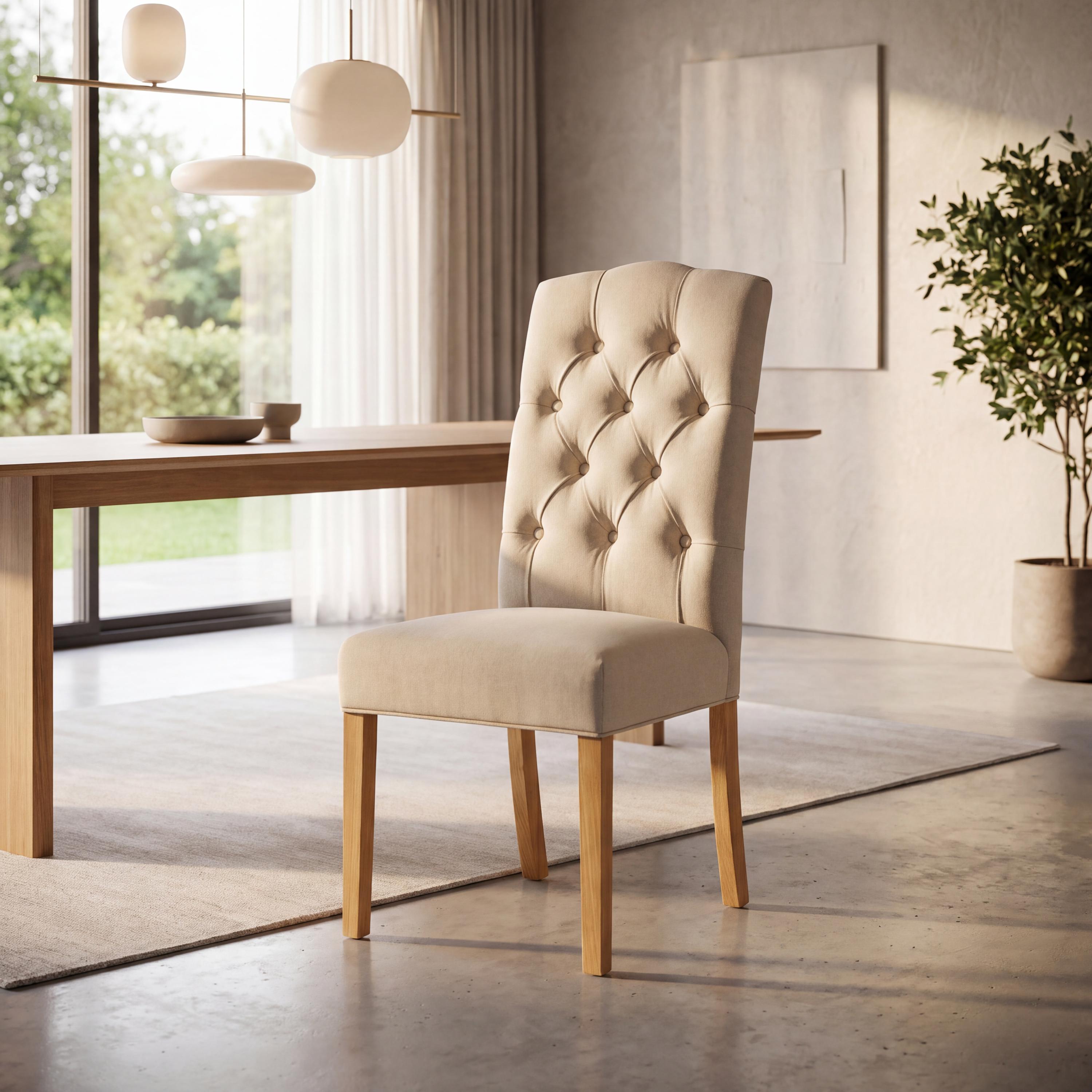 Windsor Linen Effect Natural Dining Chair